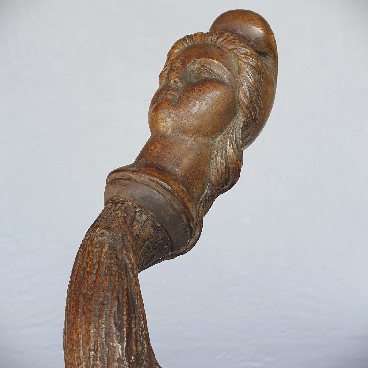 Republican Cane, Pommel Sculpted With A Head Of Marianne, Twisted Shaft-photo-2