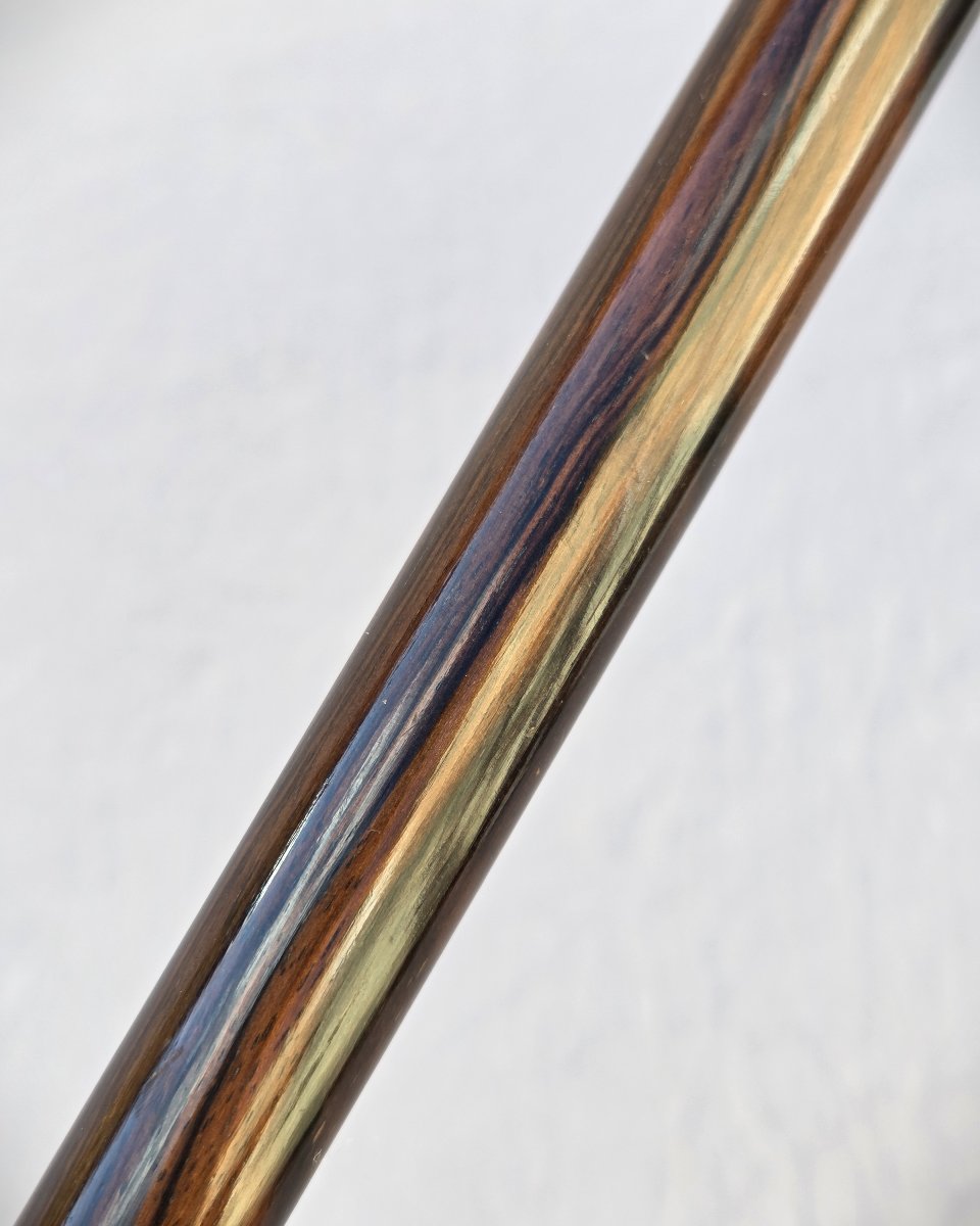 Walking Stick With A Pommel Known As "milord," Gilded Metal Pommel, Rosewood Shaft-photo-3