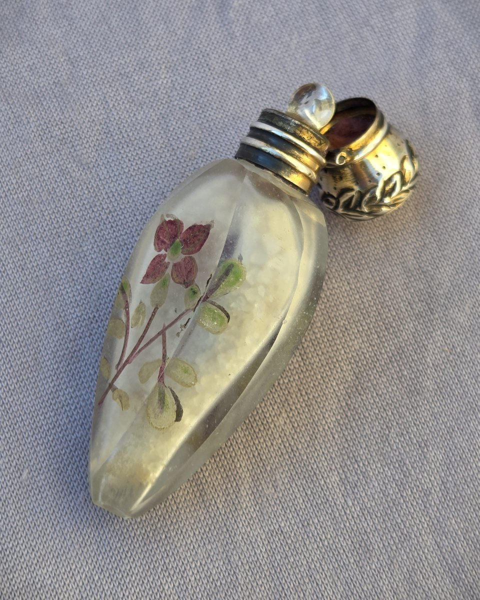 Flacon à sels XIXe dans son écrin-photo-3