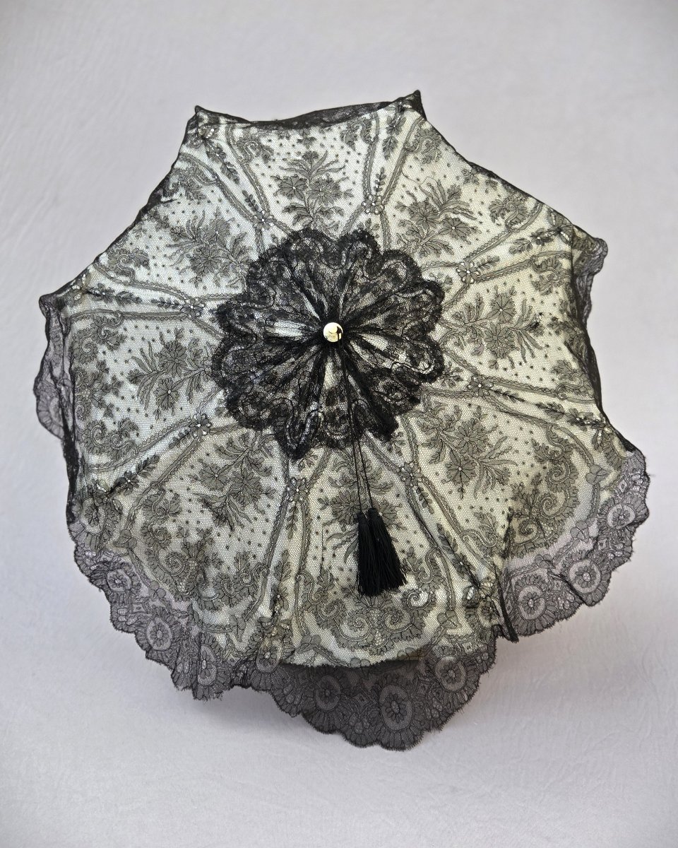 Ombrelle ancienne, très bon état, utilisable pour mariage ou reconstitution historique, 1850-photo-2