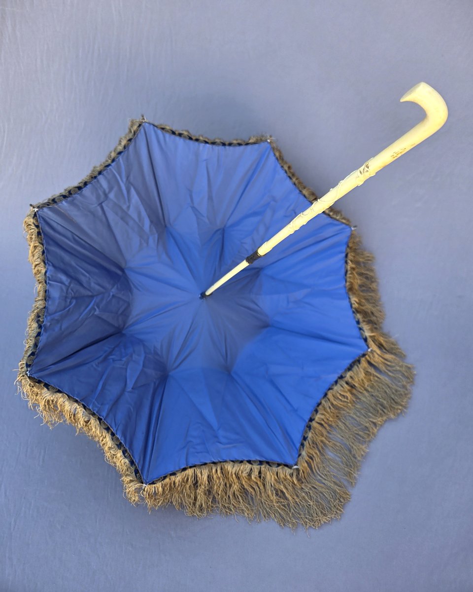 Ombrelle ancienne, très bon état, utilisable pour mariage ou reconstitution historique, 1860-photo-3