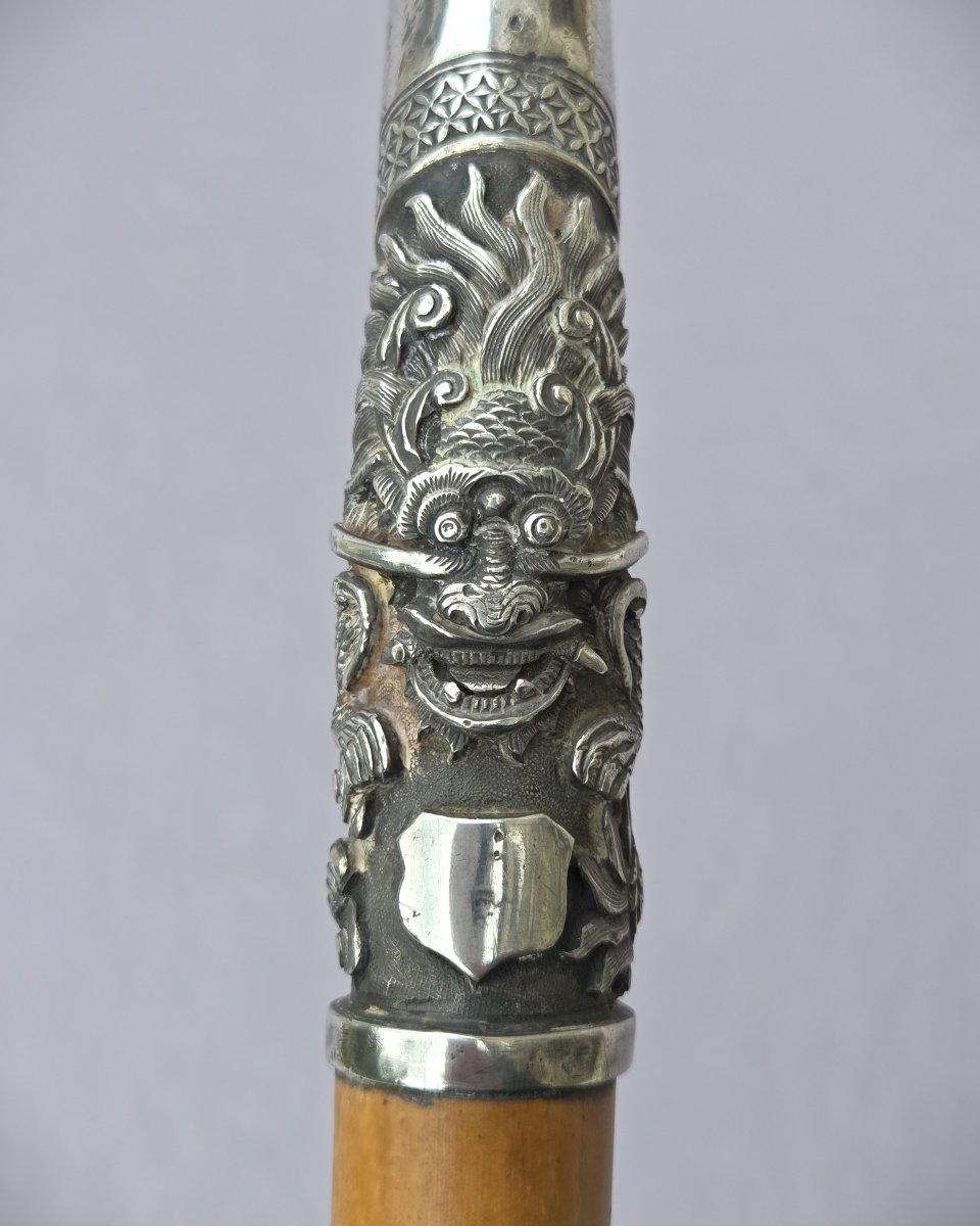 Antique Cane With Dragon Knob - Asia, Early 20th Century-photo-3