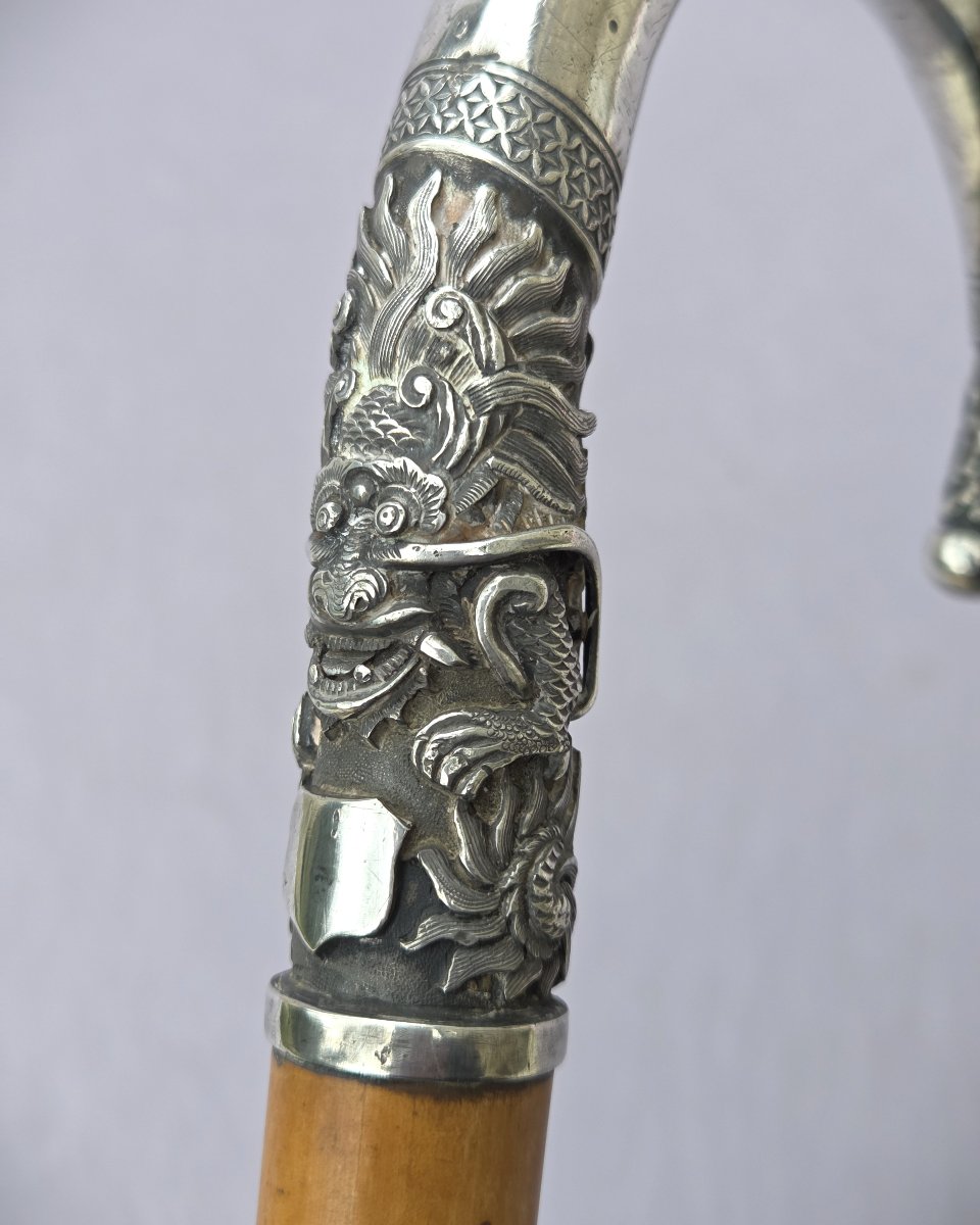 Antique Cane With Dragon Knob - Asia, Early 20th Century-photo-4