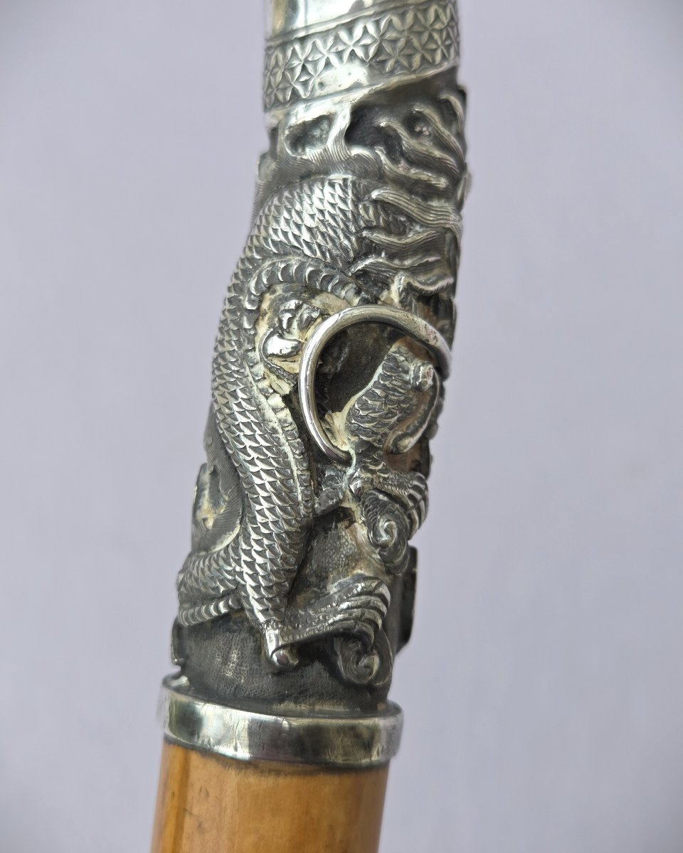 Antique Cane With Dragon Knob - Asia, Early 20th Century-photo-1