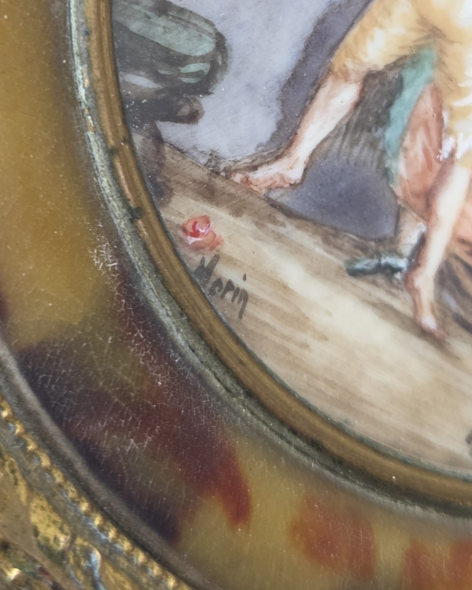 Miroir face à main miniature d’après Fragonard-photo-4