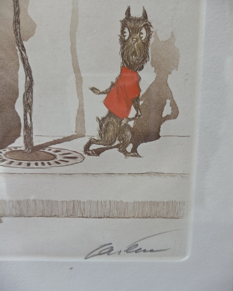 Deux gravures humoristiques, Les chiens de Paris, Boris O’Klein 1893 – 1985  -photo-4