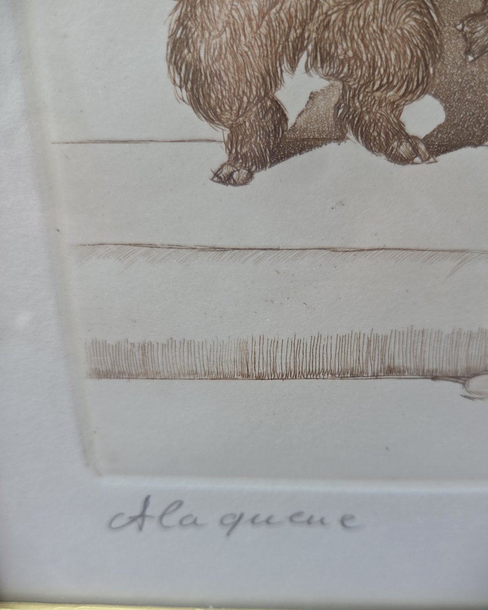 Deux gravures humoristiques, Les chiens de Paris, Boris O’Klein 1893 – 1985  -photo-1