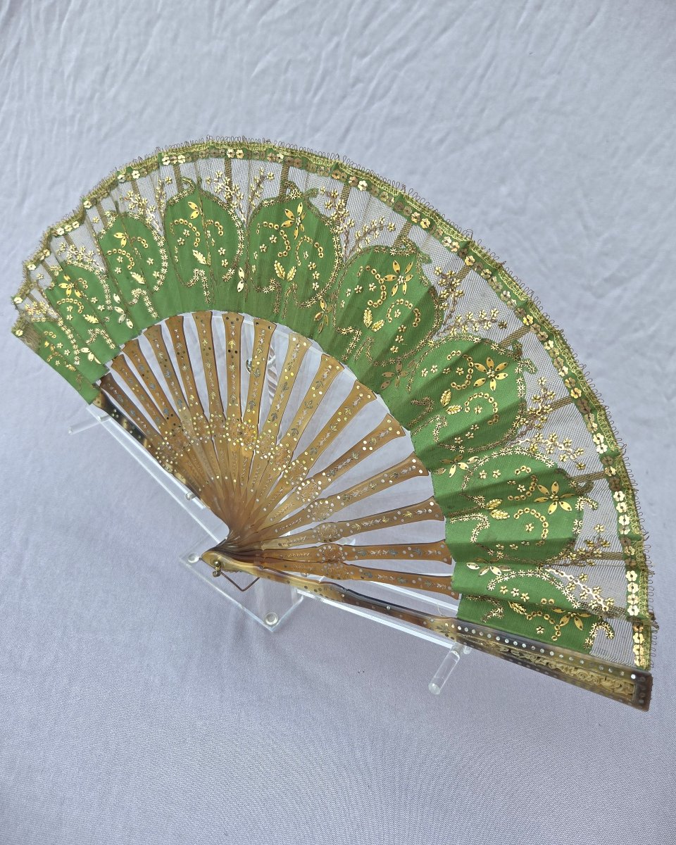 Antique Fan, Duvelleroy Paris, Circa 1900-photo-2