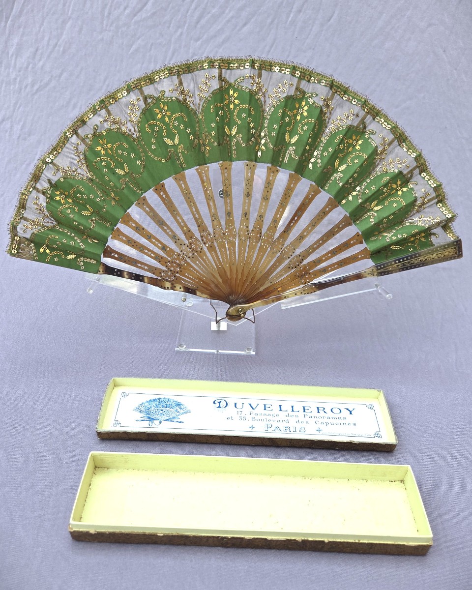 Antique Fan, Duvelleroy Paris, Circa 1900