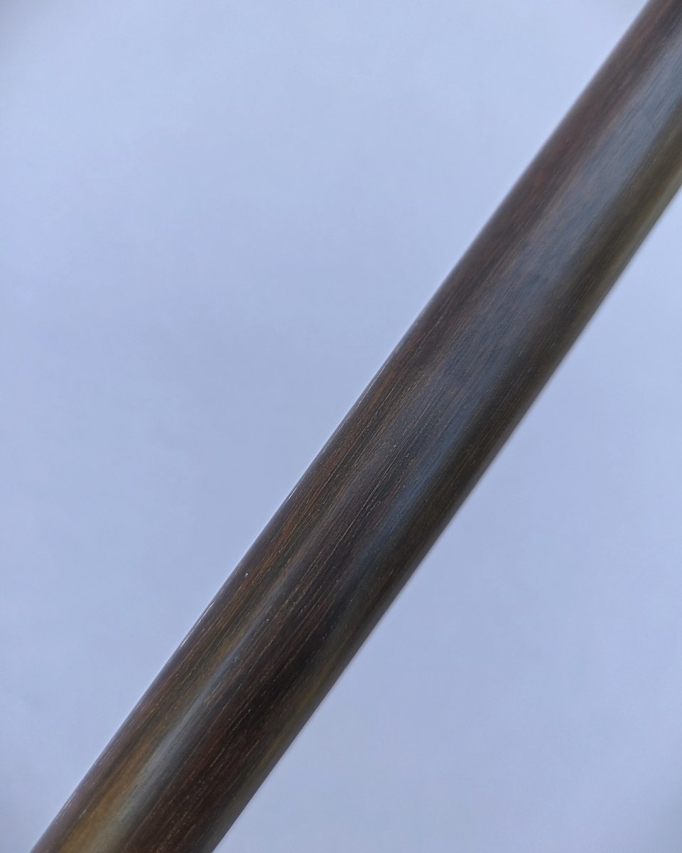 Canne monoxyle en bois précieux, ébène de Macassar-photo-2