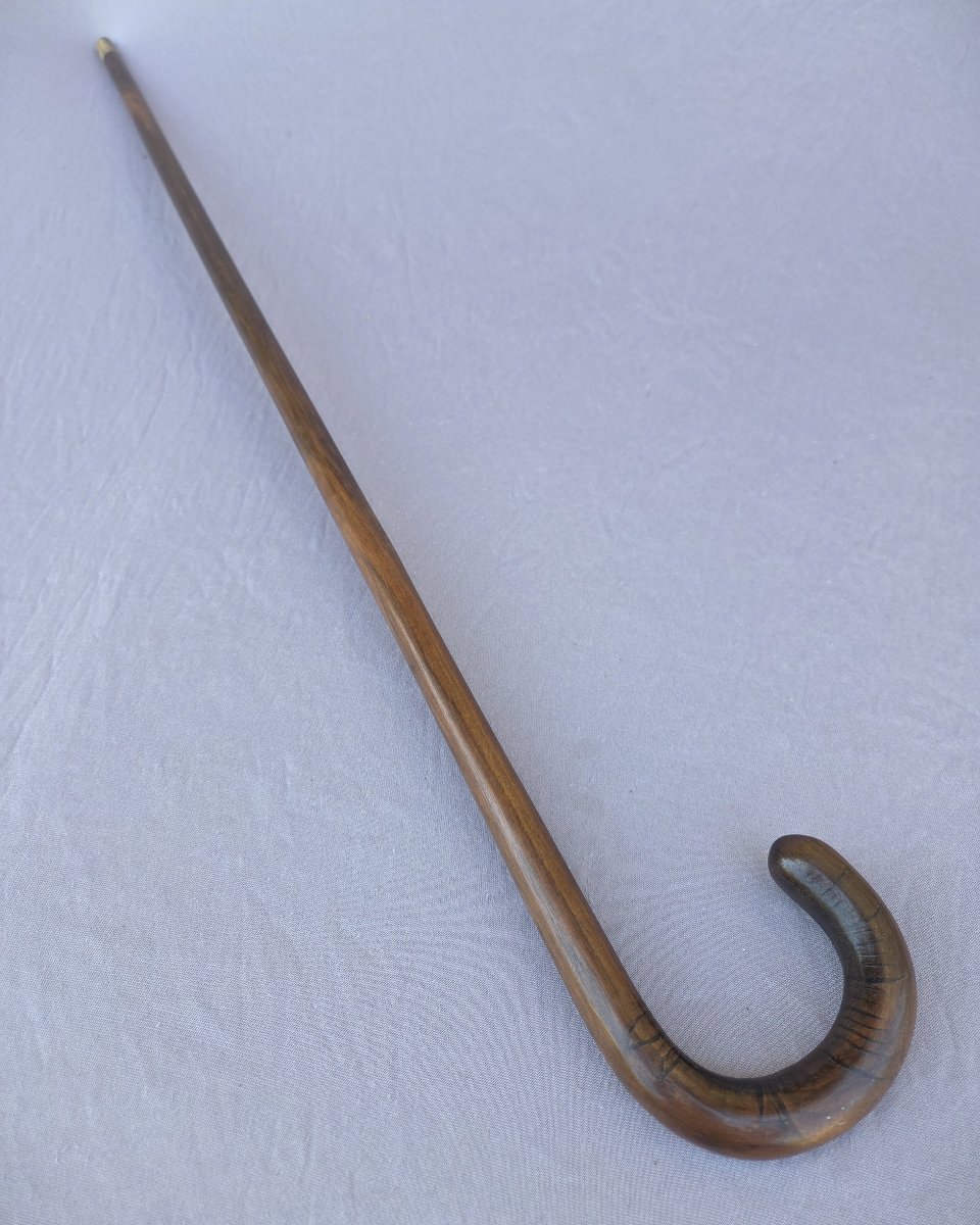 Canne monoxyle en bois précieux, ébène de Macassar-photo-4