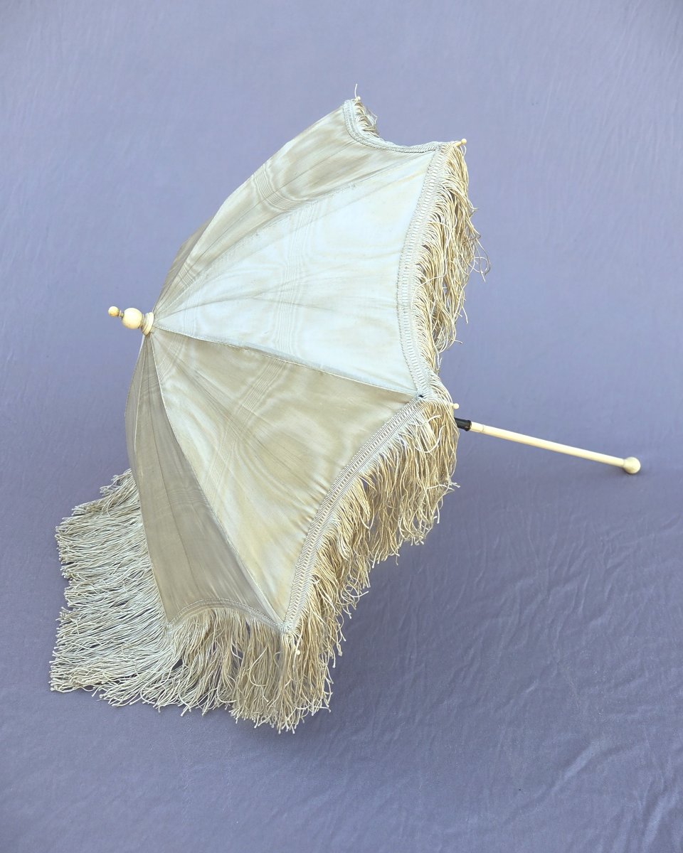 19 Th Century Umbrella, Circa 1850, Silk, Excellent Condition-photo-2