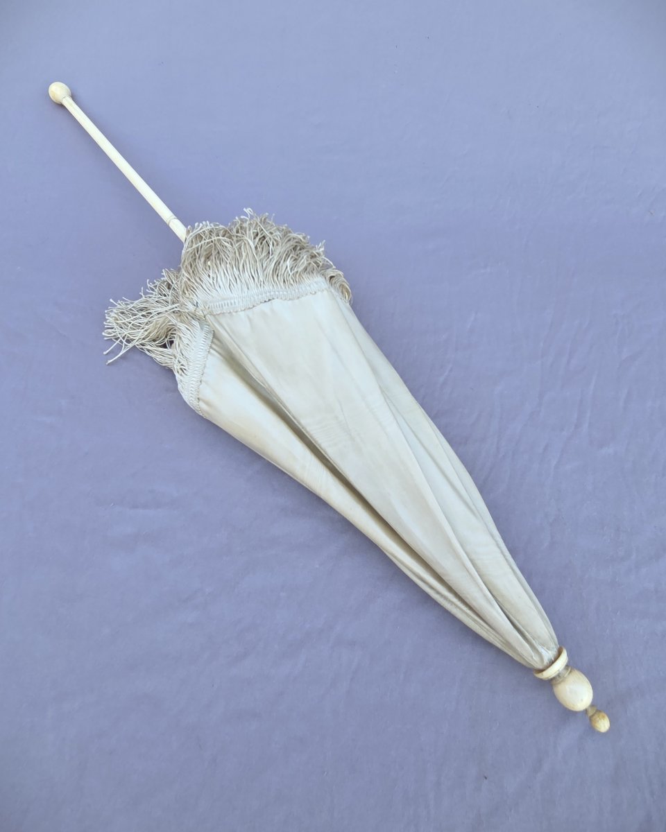 19 Th Century Umbrella, Circa 1850, Silk, Excellent Condition-photo-2