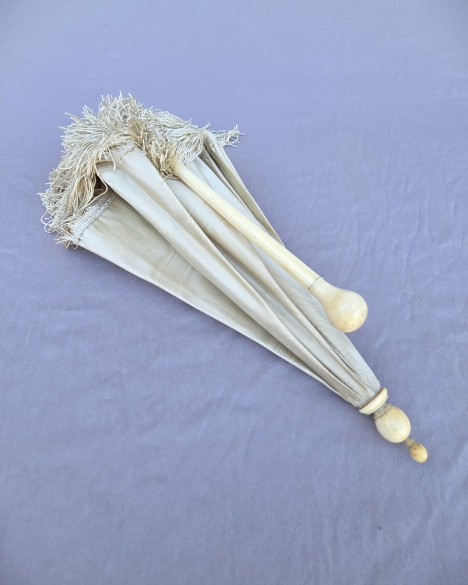 19 Th Century Umbrella, Circa 1850, Silk, Excellent Condition-photo-3