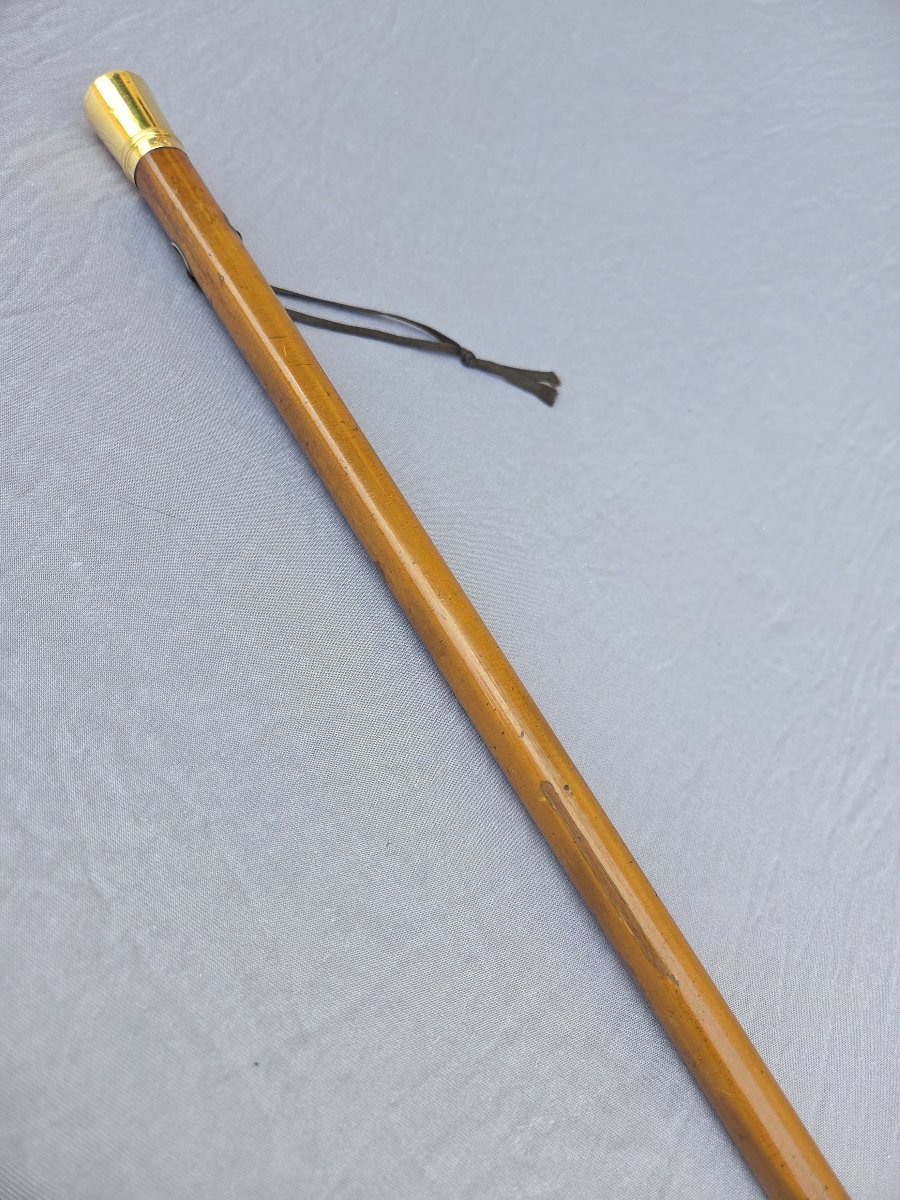 Canne XVIIIe siècle au pommeau en or 18 carats, Monogramme BD-photo-4
