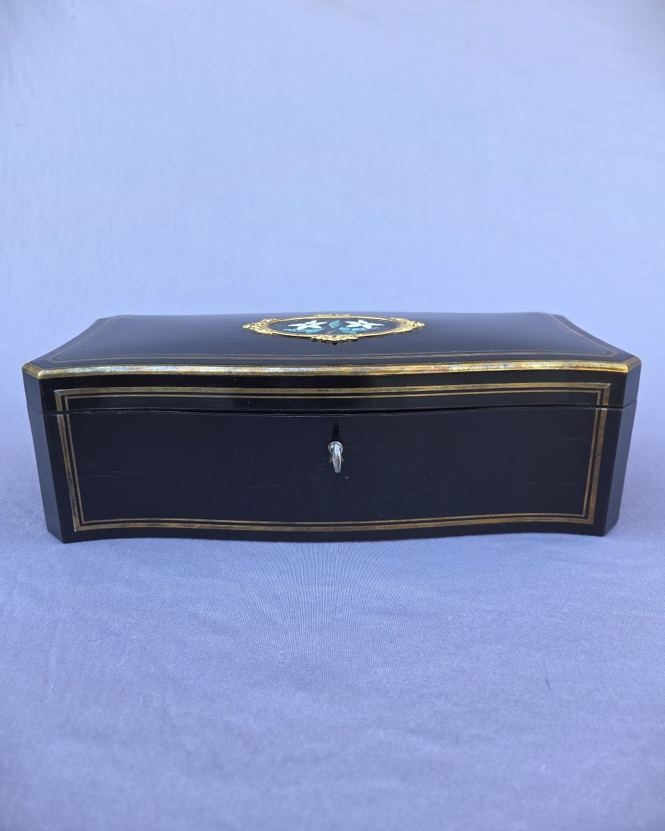 19 Th Century Box By Tahan, Paris; Semi-precious Stones-photo-2