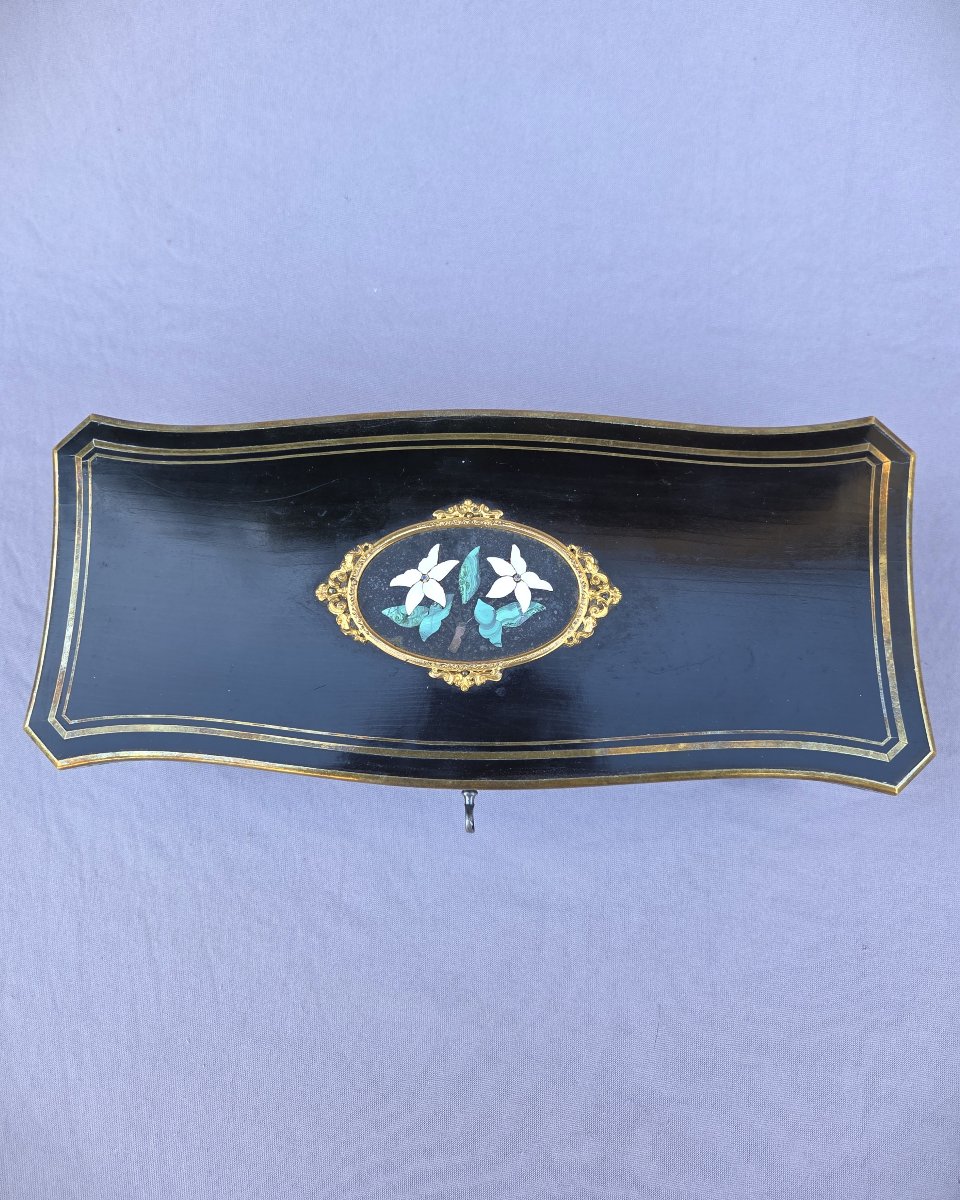 19 Th Century Box By Tahan, Paris; Semi-precious Stones-photo-3