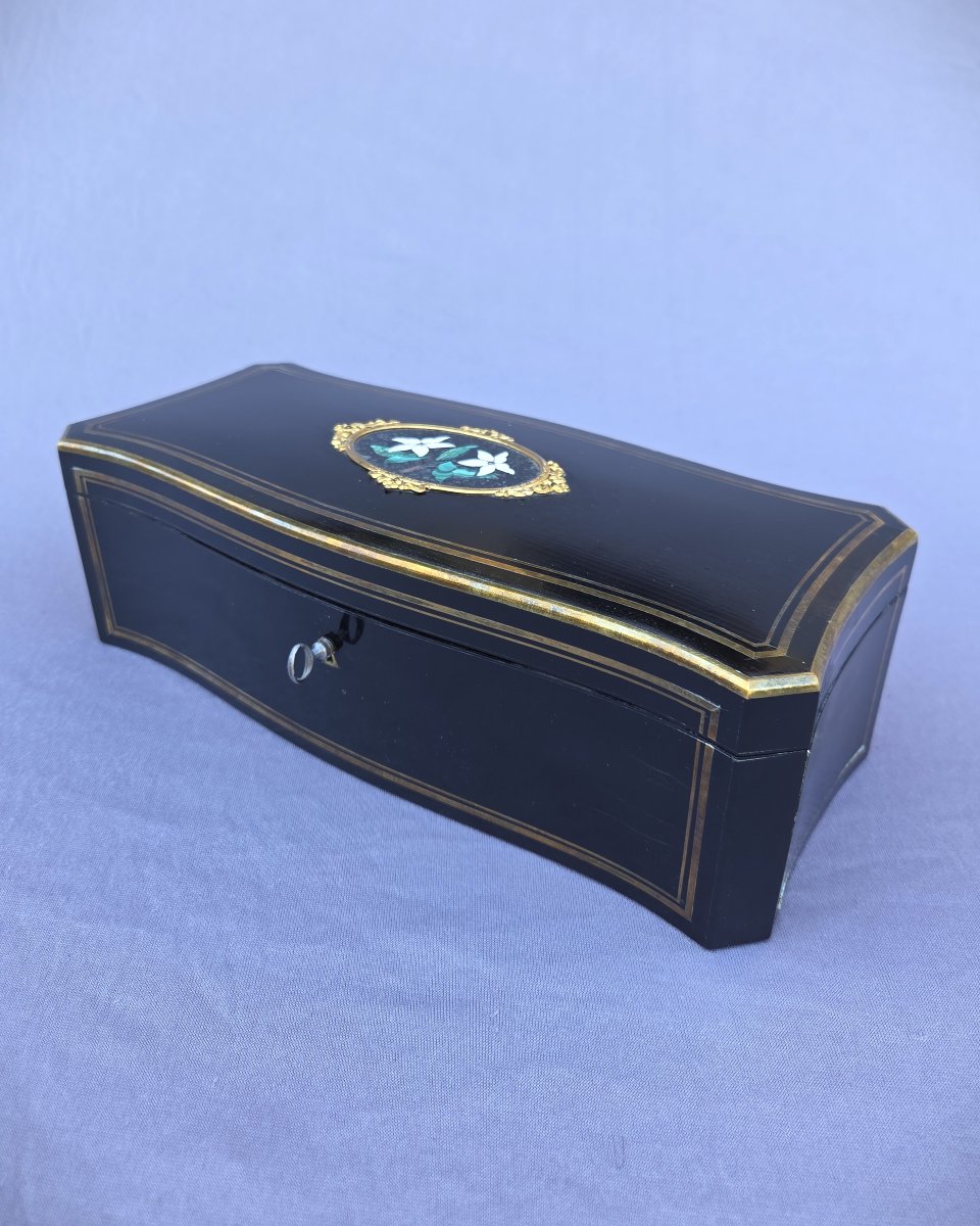 19 Th Century Box By Tahan, Paris; Semi-precious Stones-photo-4