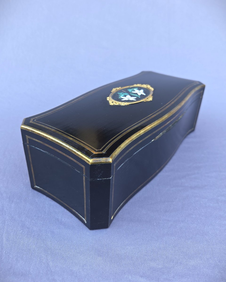 19 Th Century Box By Tahan, Paris; Semi-precious Stones-photo-1