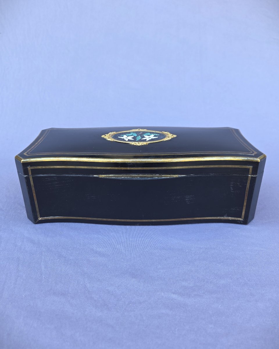 19 Th Century Box By Tahan, Paris; Semi-precious Stones-photo-2