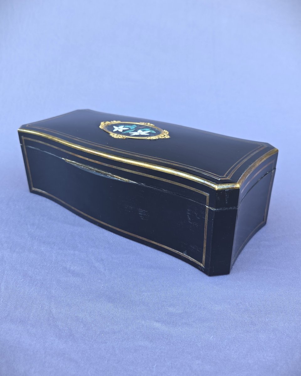 19 Th Century Box By Tahan, Paris; Semi-precious Stones-photo-3