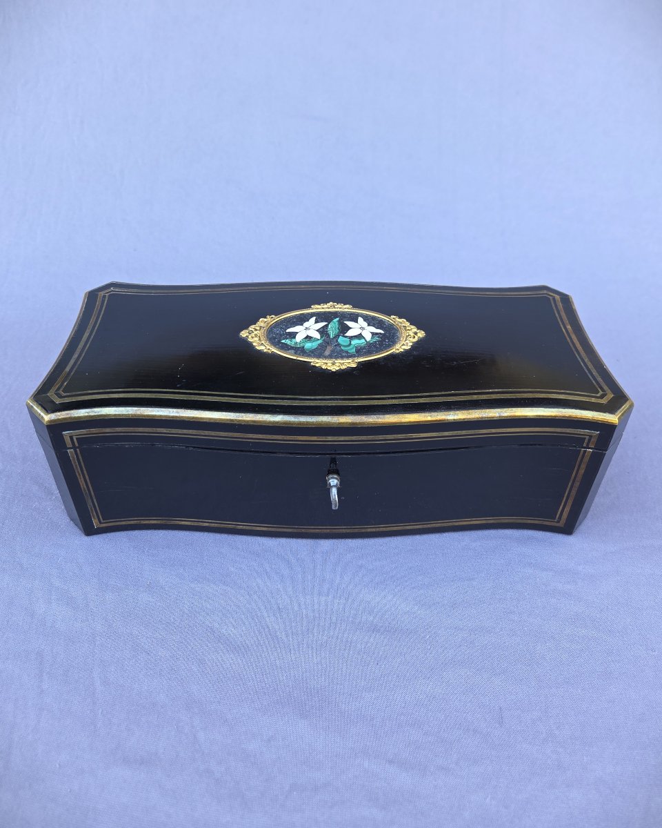 19 Th Century Box By Tahan, Paris; Semi-precious Stones