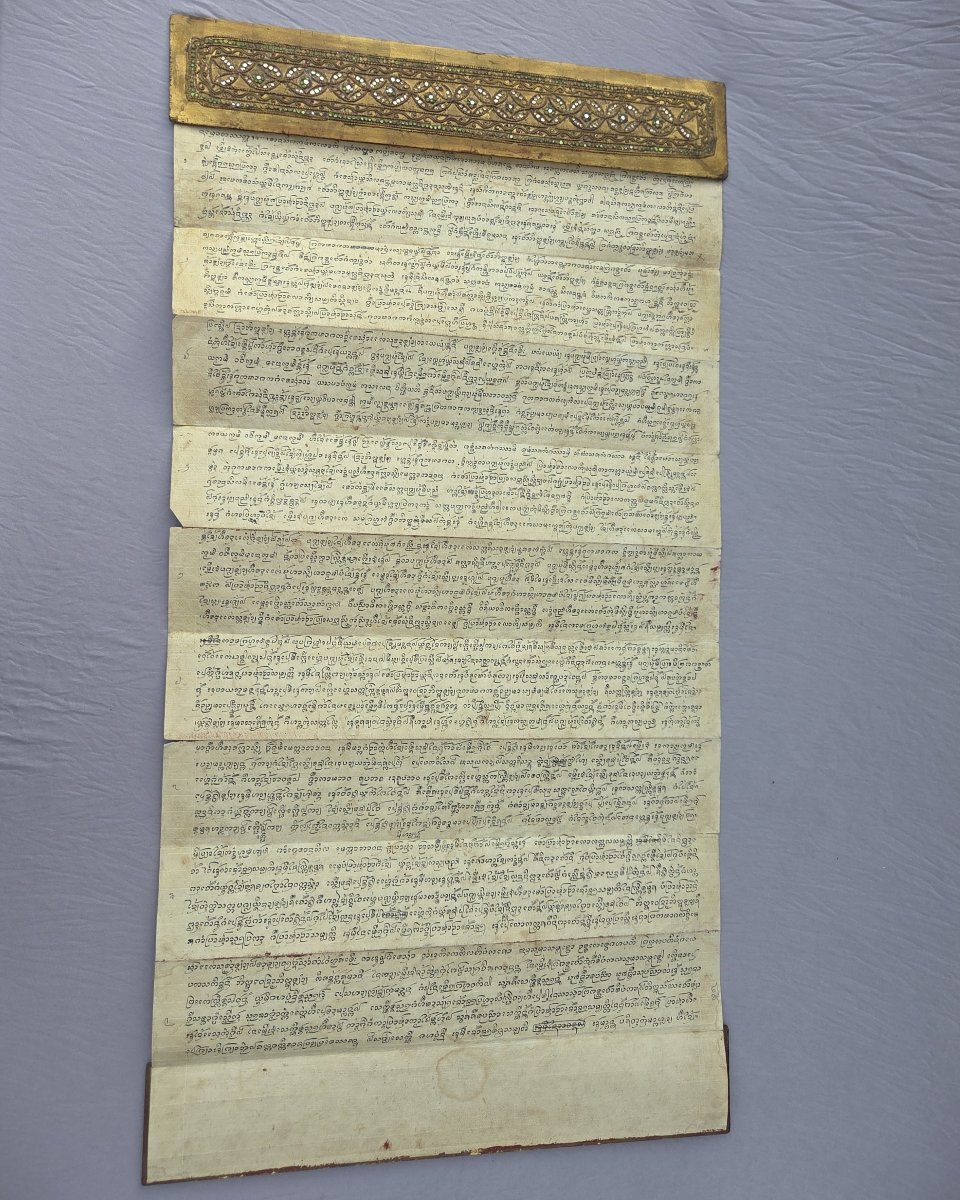 Manuscrit pliant Sutras Bouddhiste, Birmanie, fin du XIXe siècle-photo-2