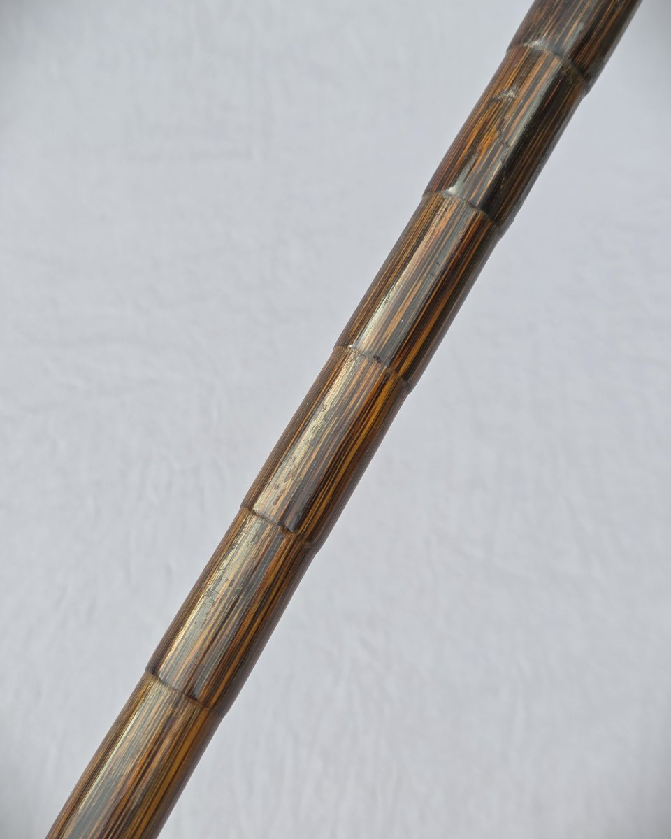  Defense Cane, Silver-plated Bronze Knob Decorated With A Bird Motif-photo-2