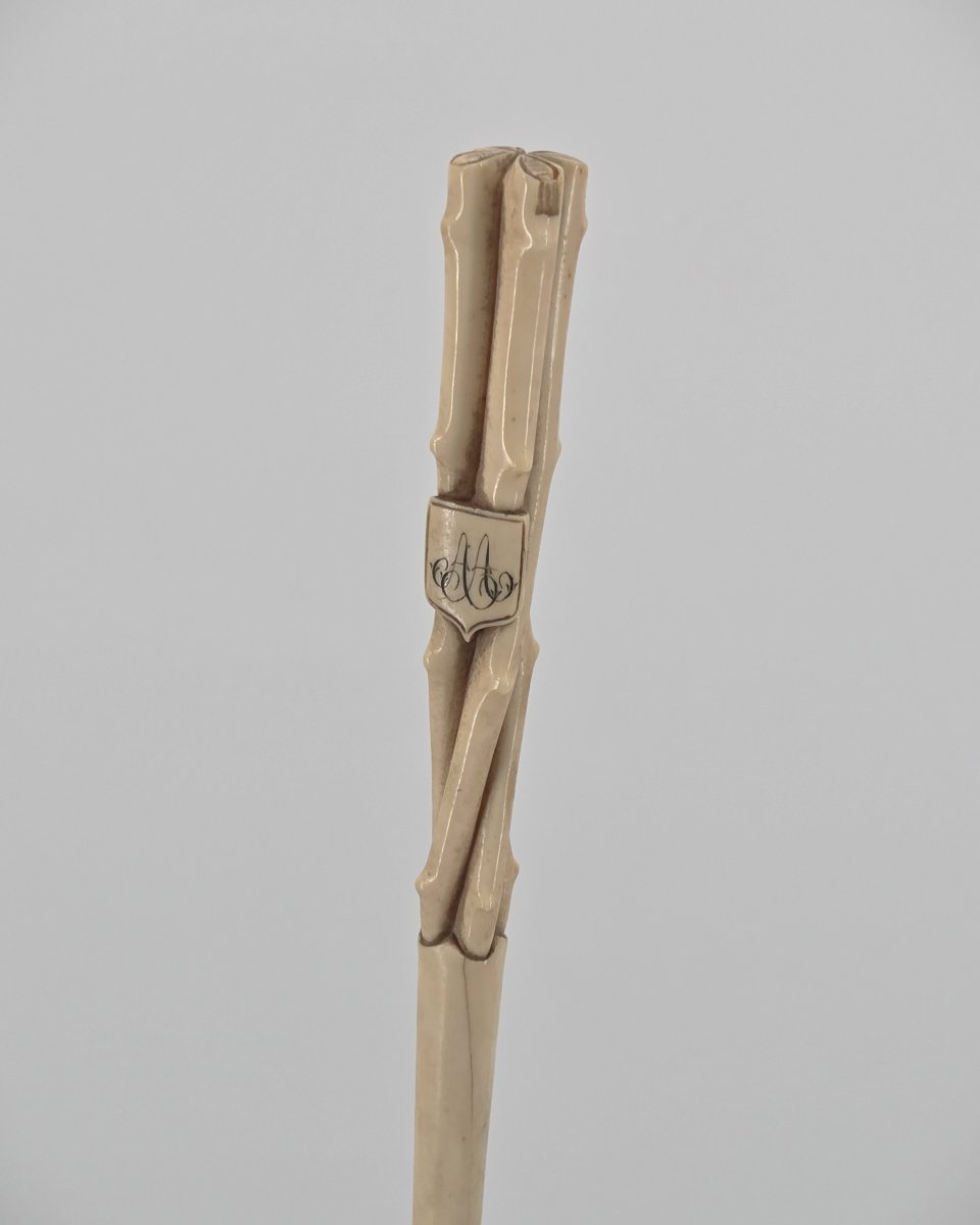 Antique Hunting Whip, 19th Century, With The Monogram "aa"-photo-2