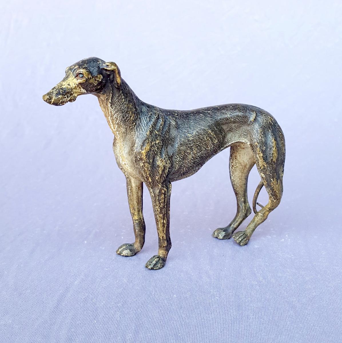 Vienna Bronze Figurine, Greyhound, Dog, Old Edition