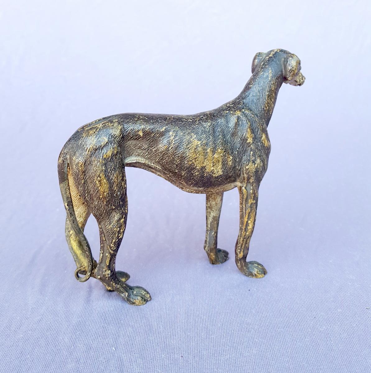 Vienna Bronze Figurine, Greyhound, Dog, Old Edition-photo-4