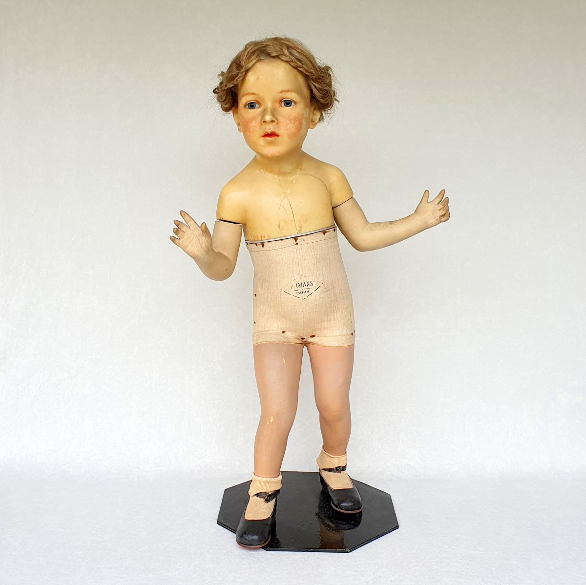 Edwardian  Imans Wax Mannequin, Young Girl With Blond Hair-photo-2