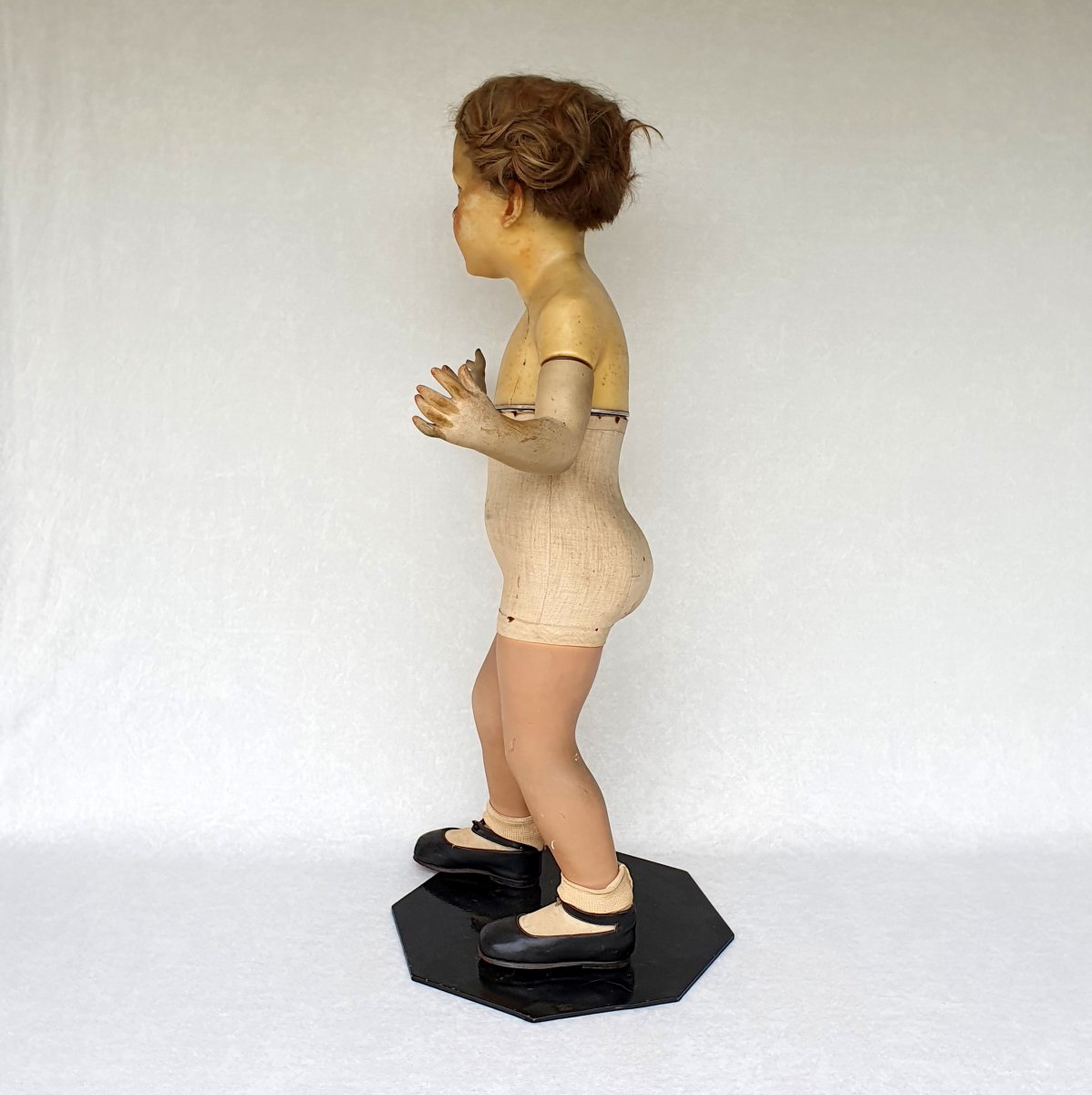 Edwardian  Imans Wax Mannequin, Young Girl With Blond Hair-photo-1