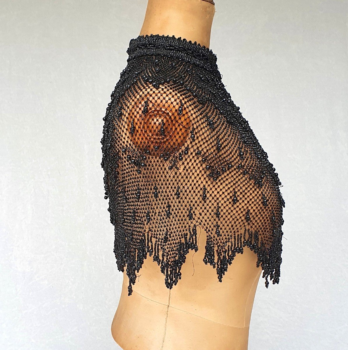 Cape, Collar Entirely In Jet Beads, Circa 1890-photo-2