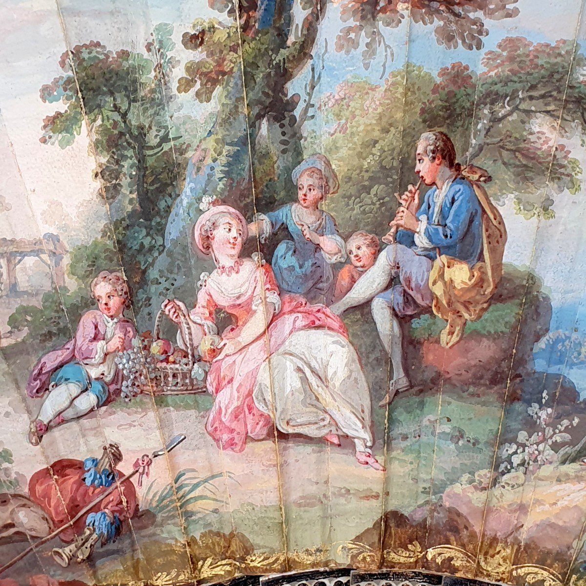 Mother-of-pearl Fan, Circa 1880, In The Style Of Louis XV Period Fans-photo-2