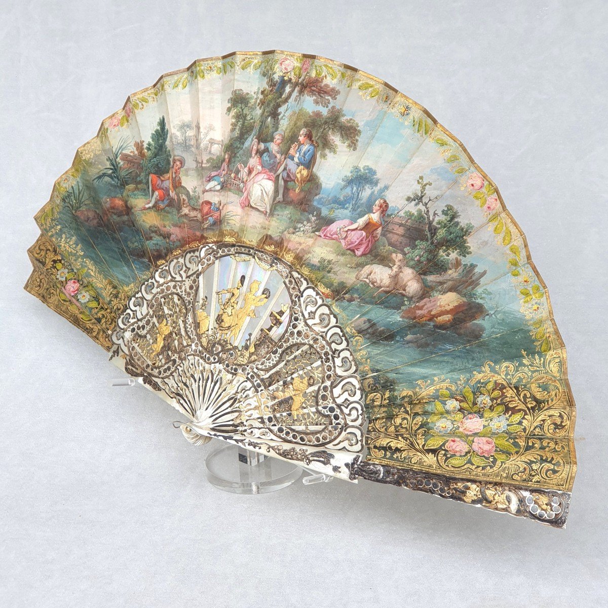 Mother-of-pearl Fan, Circa 1880, In The Style Of Louis XV Period Fans-photo-5