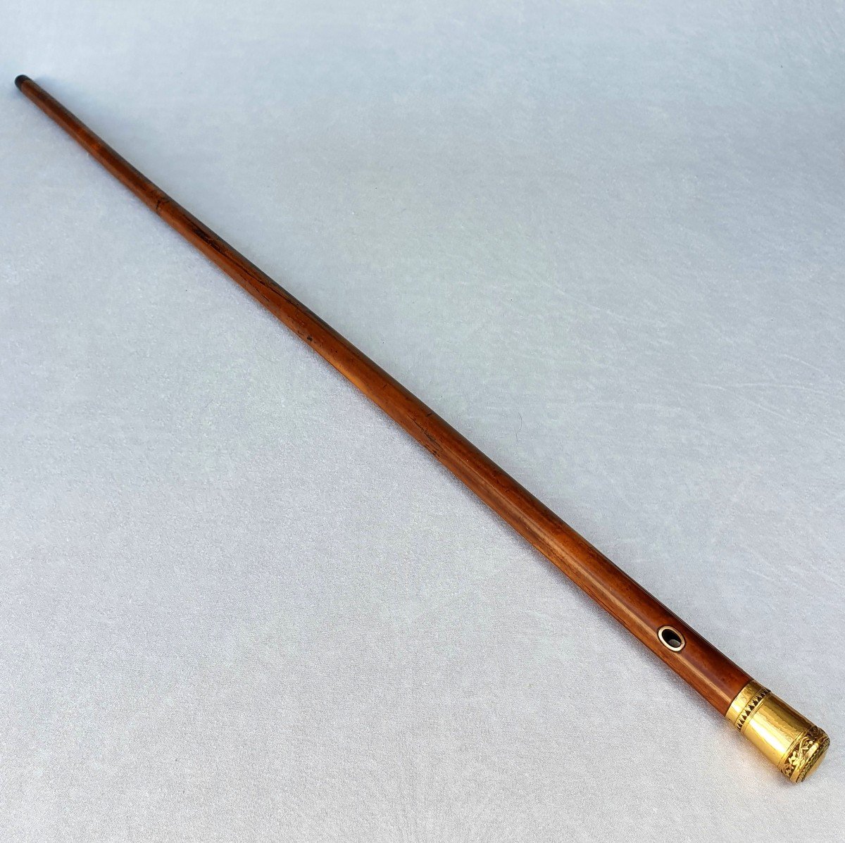 Canne ancienne pommeau or 18 carat, vers 1800-photo-4