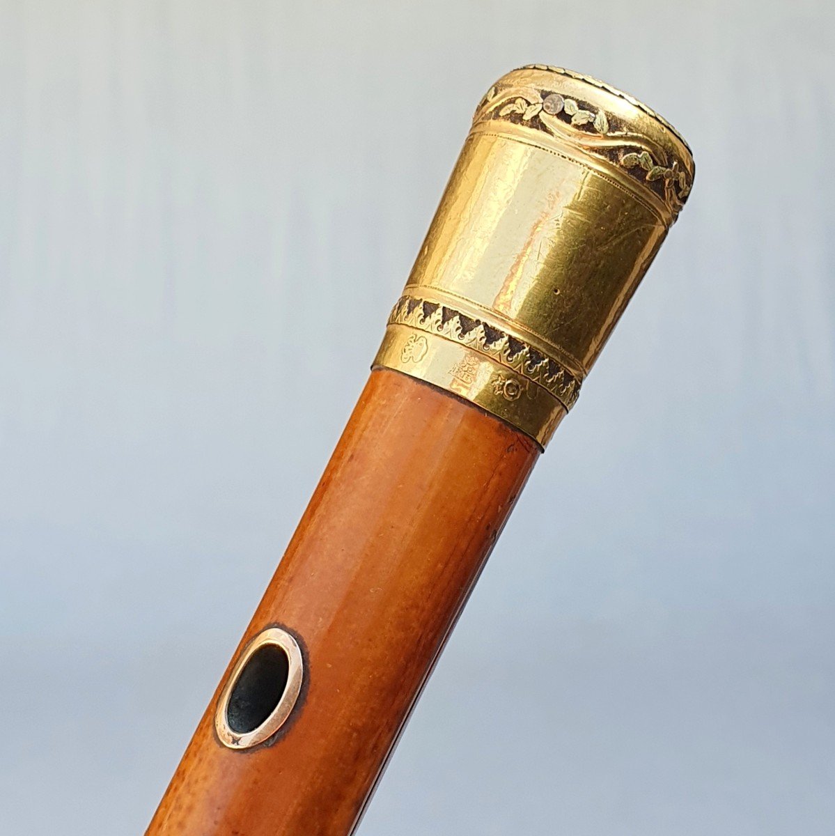 Canne ancienne pommeau or 18 carat, vers 1800