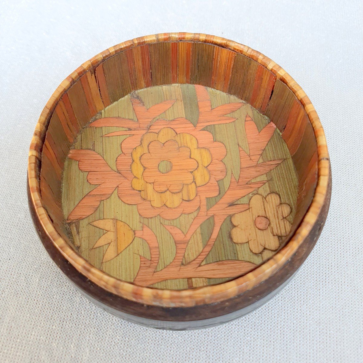 Antique  Box, 18th Century, Straw Marquetry Interior-photo-3