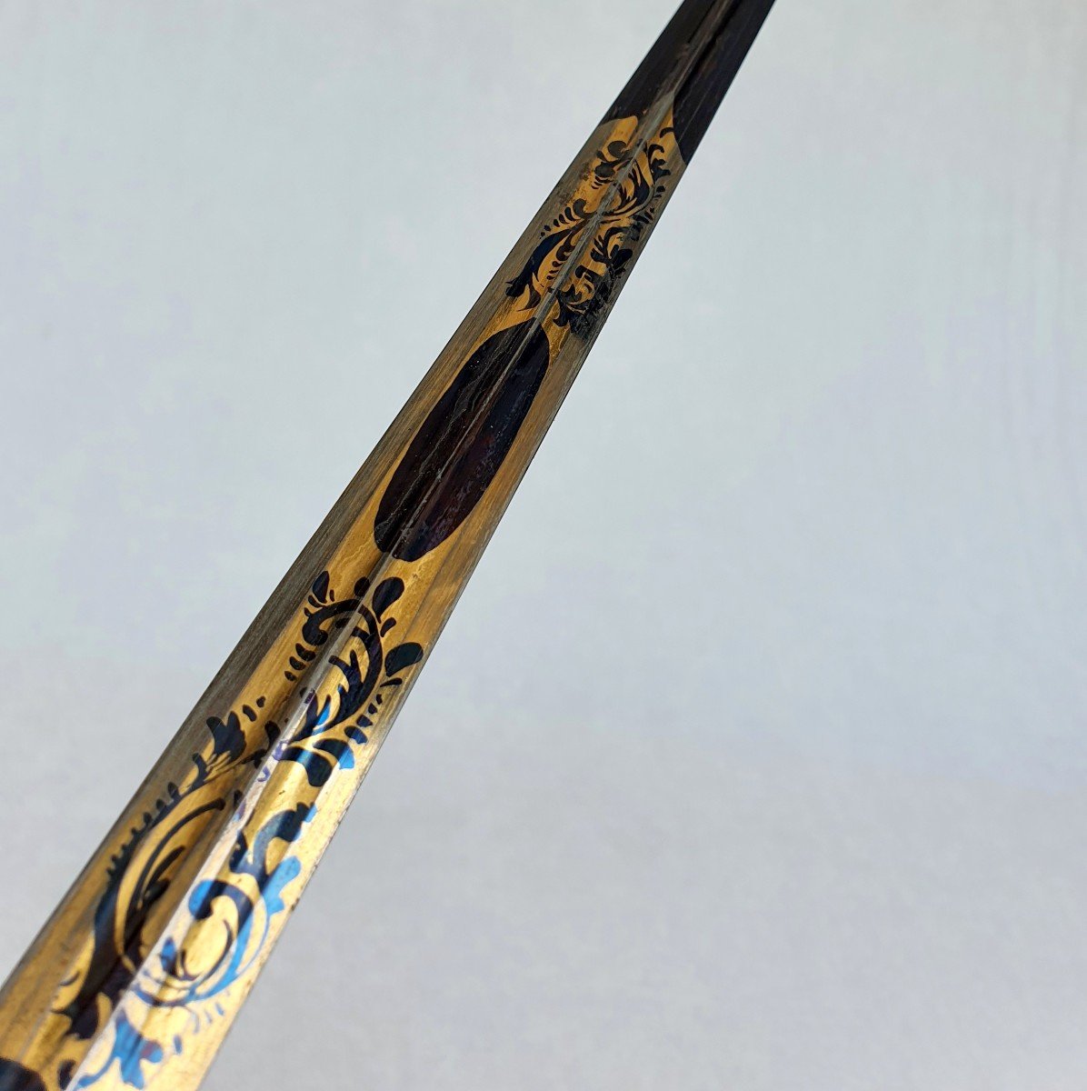 Strong Sword Cane, Beautiful Blued Blade, 19th Century-photo-4
