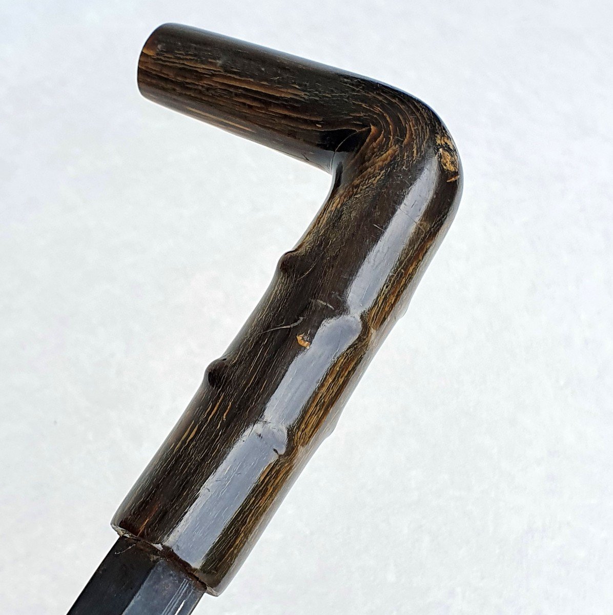 Strong Sword Cane, Beautiful Blued Blade, 19th Century-photo-1