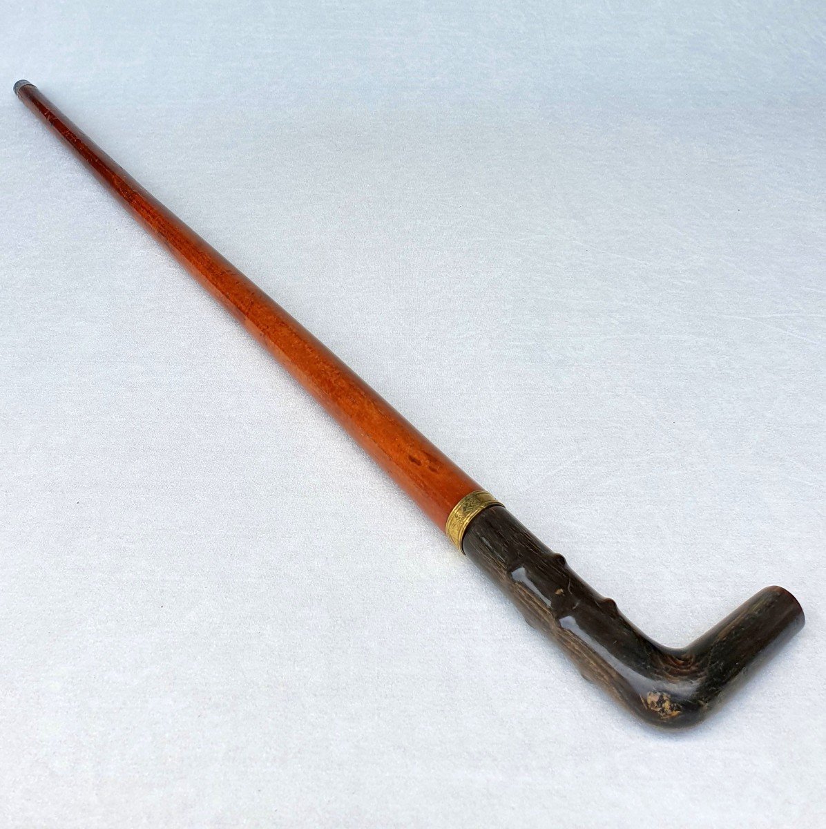 Strong Sword Cane, Beautiful Blued Blade, 19th Century-photo-3