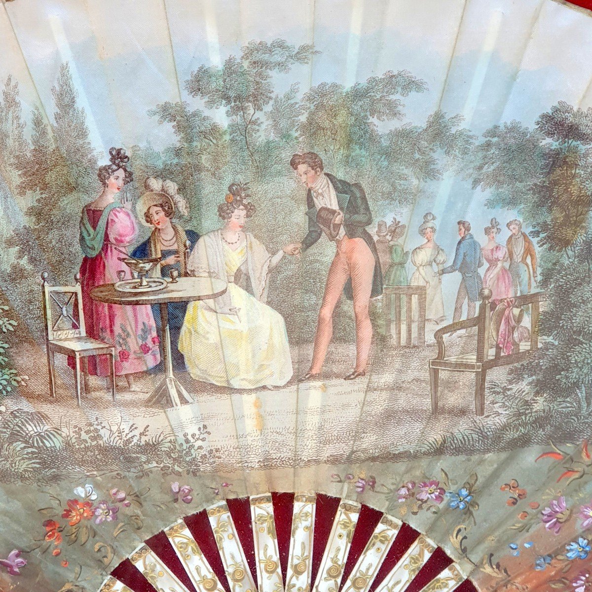 Antique Framed Fan, Circa 1820-photo-1