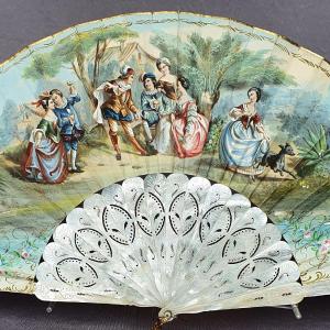 19th Century French Fan, Mother-of-pearl 