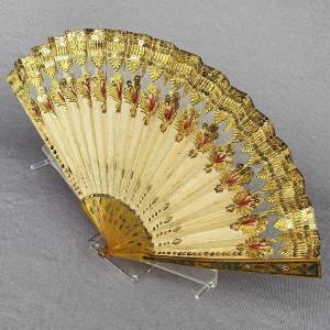 Antique Fan, Tulle, Silk And Gold Sequins, Circa 1800