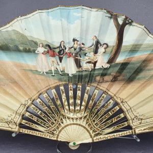 Fan, Painted Leaf “colin-maillard”, “la Gallina Ciega”,  Goya
