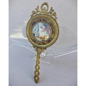Miroir face à main miniature d’après Fragonard