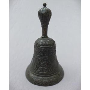 Bronze Bell With Putti Decoration, 18th Century