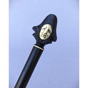 Collector's Cane, Knob With Bicorne Figure