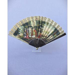 Antique Fan, Circa 1800, Elizabeth I Of England And The Earl Of Essex